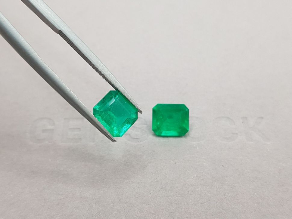 Pair of Colombian emeralds Vivid Green 2.74 ct Image №4
