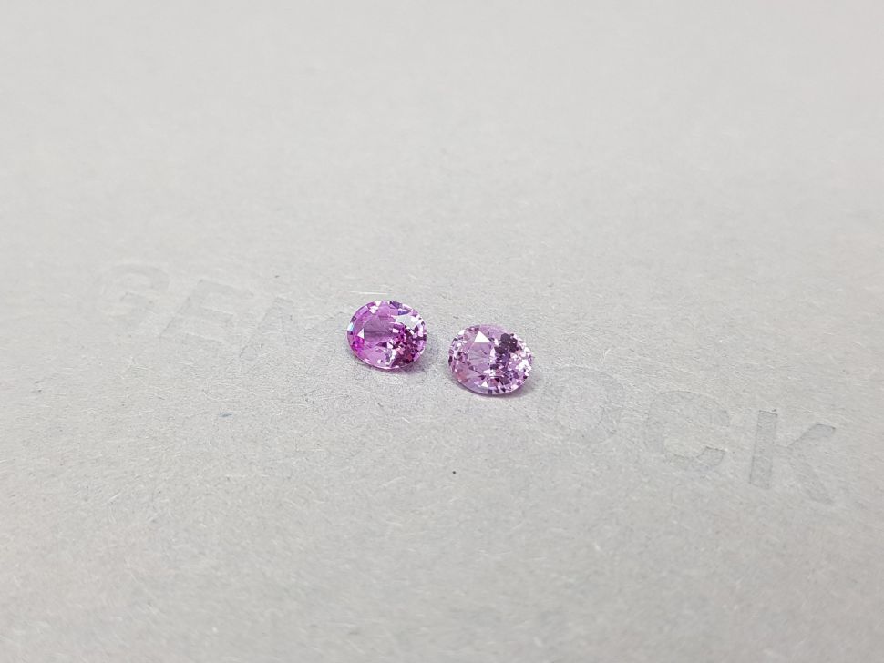 Pair of unheated pink sapphires from Madagascar 1.07 ct Image №3