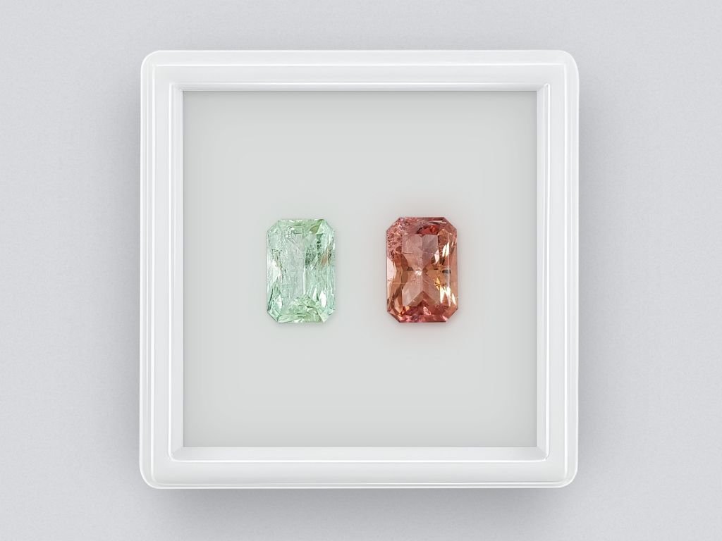 Paire contrastante de tourmalines taille radiant 4,33 ct Image №1