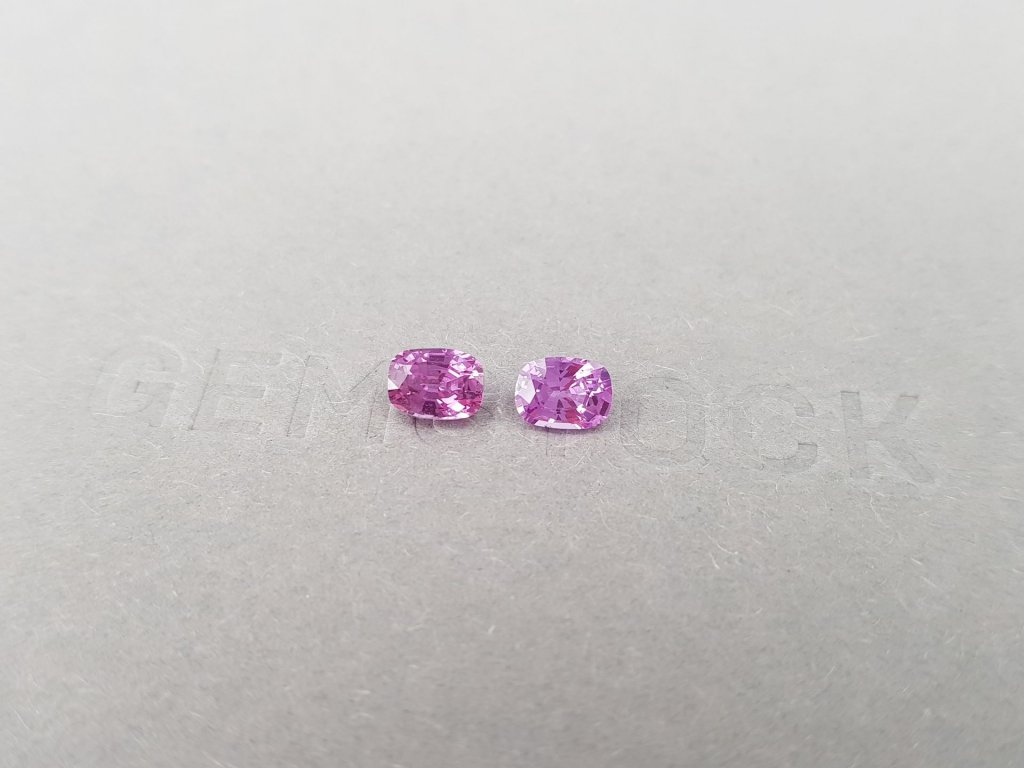 Pair of vivid pink unheated sapphires 1.43 ct, Madagascar Image №3