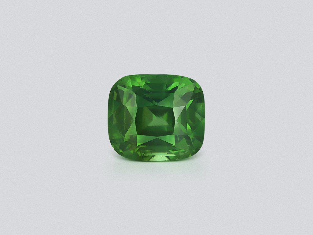 Green zircon cushion cut 3.28 carats, Tanzania  Image №1