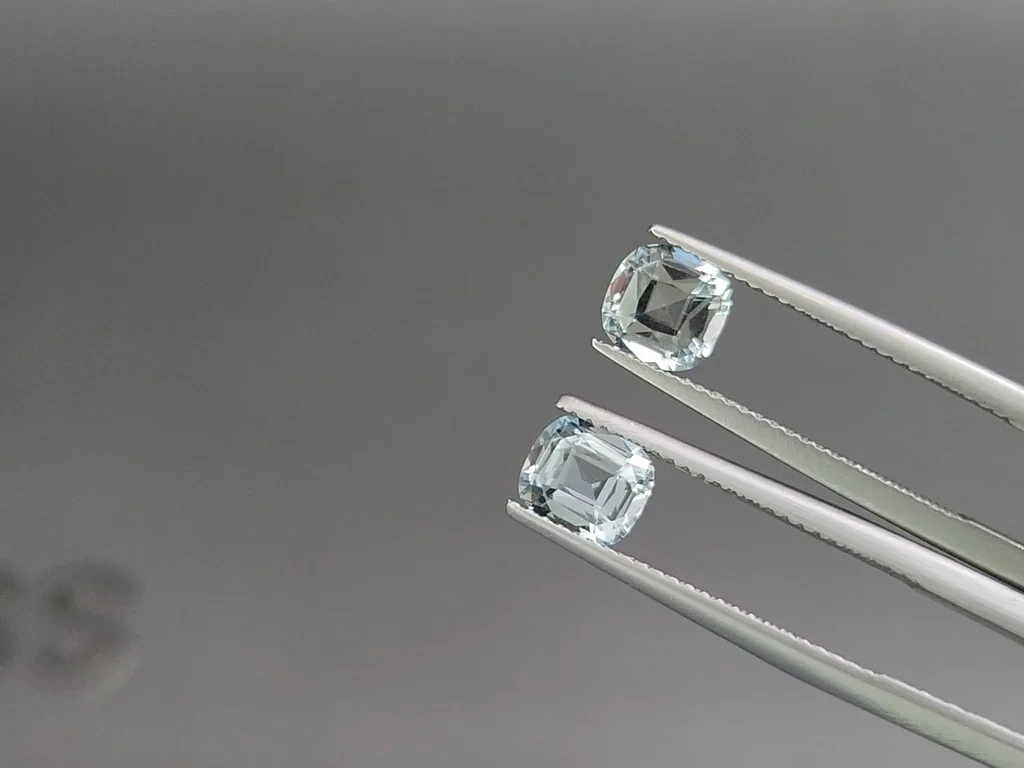 Set of aquamarines cushion cut 4.05 carats, Madagascar Image №4