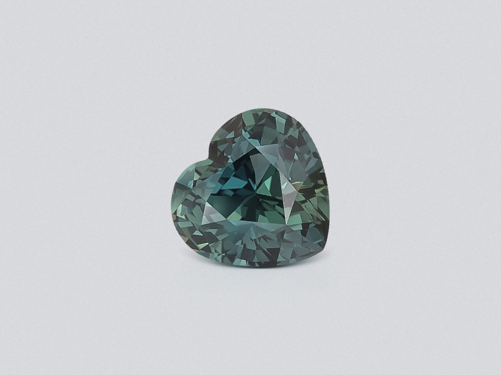 Unheated green sapphire heart shape 2.58 carats, Sri Lanka Image №1