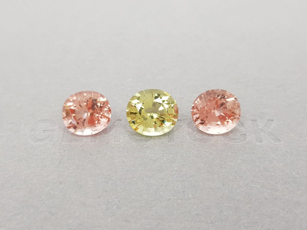 Contrasting set of pink and gold tourmalines 10.63 ct Image №1