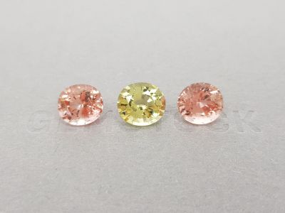 Contrasting set of pink and gold tourmalines 10.63 ct photo