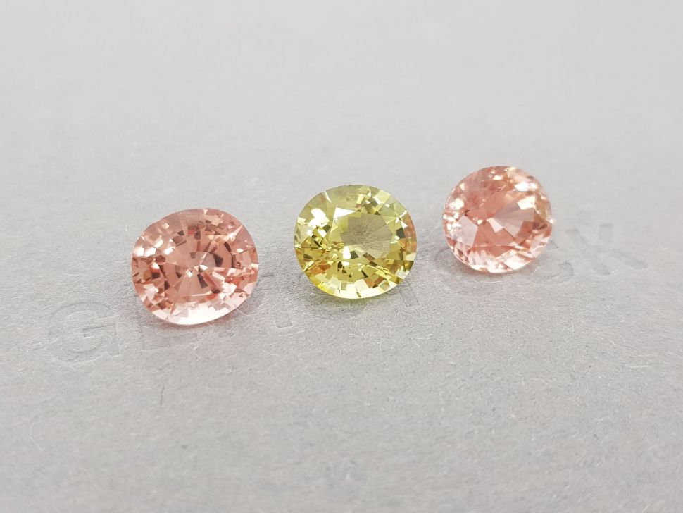 Contrasting set of pink and gold tourmalines 10.63 ct Image №2