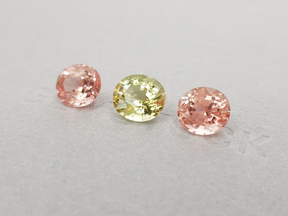 Contrasting set of pink and gold tourmalines 10.63 ct Image №3