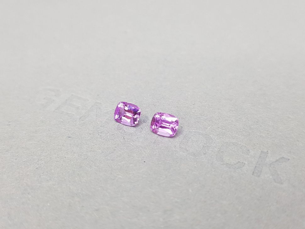Pair of cushion cut pink sapphires 1.02 ct, Madagascar Image №3