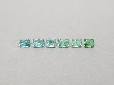 Set of radiant-cut tourmalines 5.02 ct, Afghanistan photo