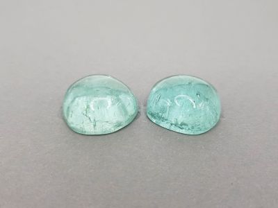 Pair of beryls 78.36 carats cabochon cut photo