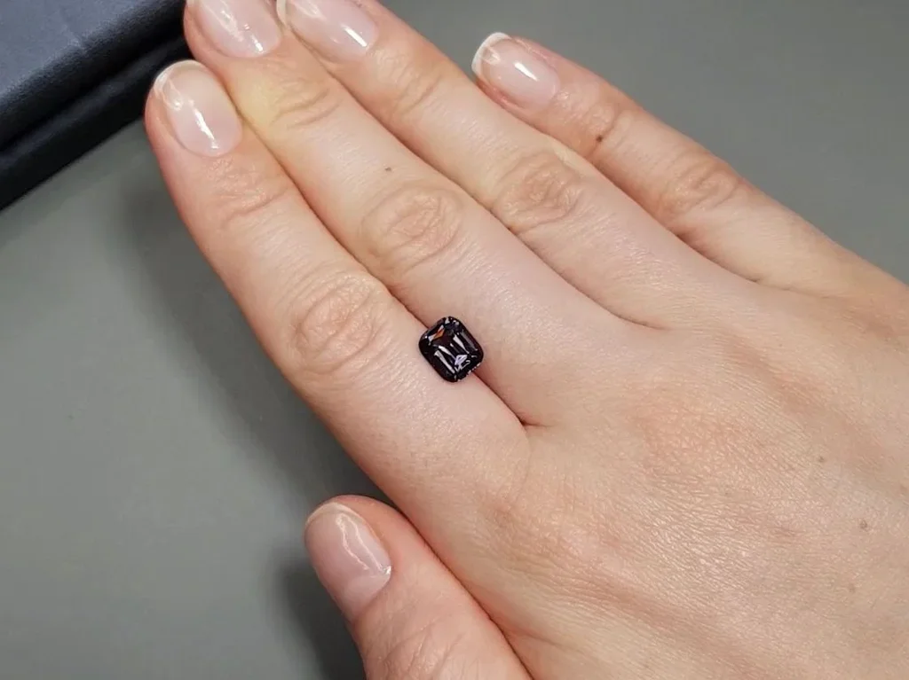 Dark gray cushion-cut spinel 2.37 carats, Burma Image №2