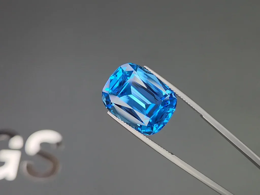 Conjunto de topacio azul brillante (azul suizo) talla cojín 66,96 quilates, Brasil  Image №3