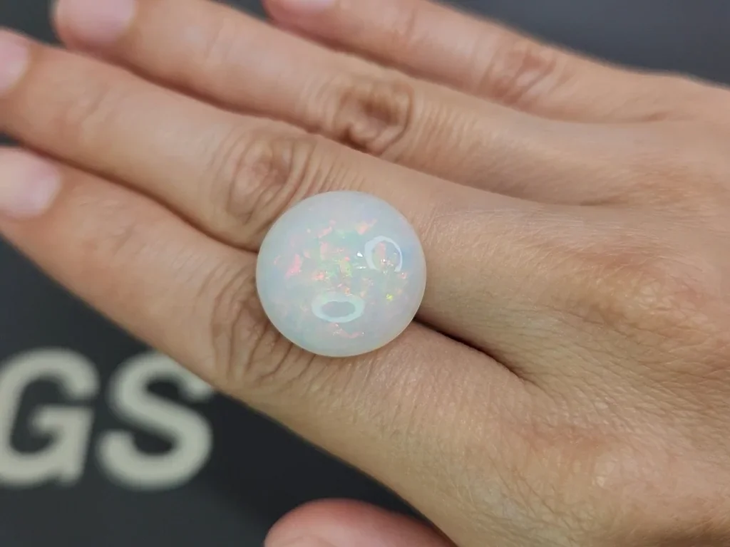 Ópalo blanco de corte redondo de 16,50 ct de Etiopía Image №2
