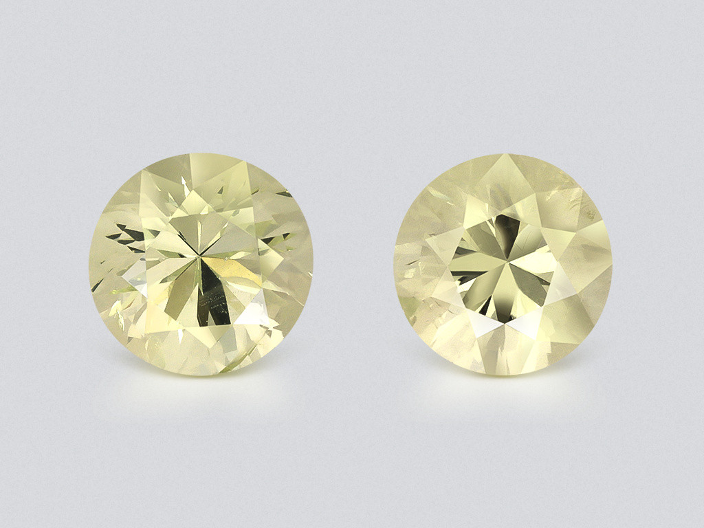 Par de berilos amarillos de talla redonda de 3,45 ct, Nigeria Image №1