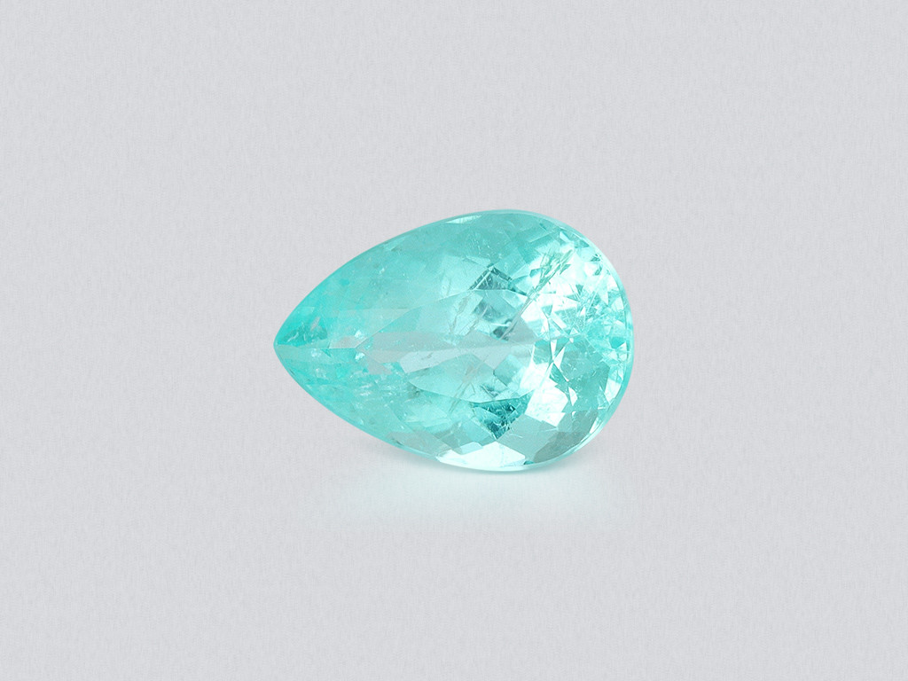 Neon tourmaline Paraiba greenish blue pear cut 1.91 carats, Mozambique Image №1