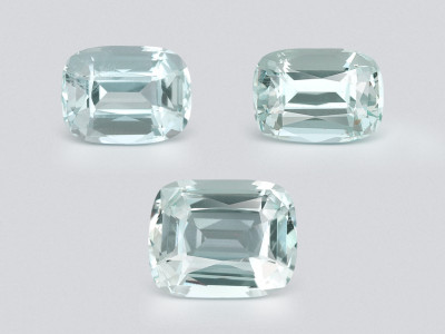 Ensemble aigues-marines taille coussin, 3,87 carats, Madagascar photo
