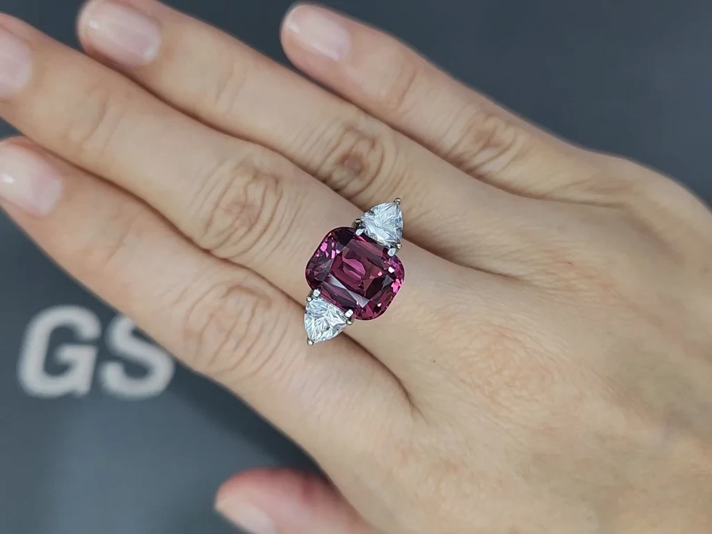 Rhodolith-granat kissenförmiger, leuchtend rosa 6,53 karat,Tansania Image №5