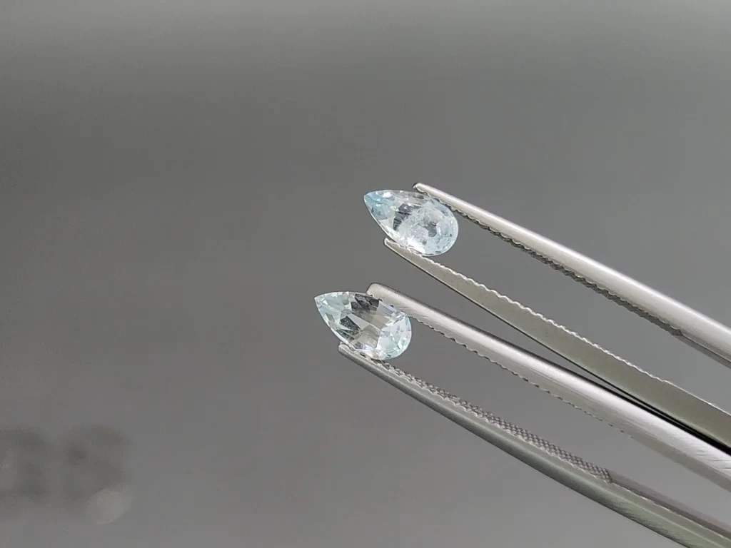 Ensemble aigues-marines taille poire, 1,68 carat, Madagascar Image №3