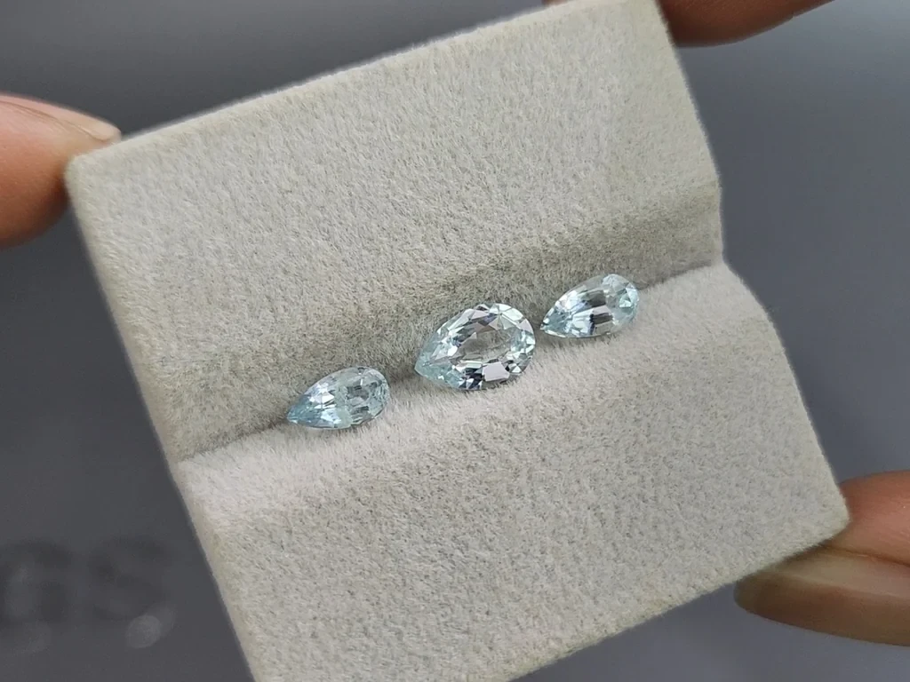 Ensemble aigues-marines taille poire, 1,68 carat, Madagascar Image №4