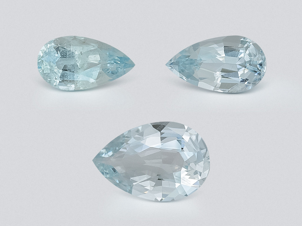 Set of aquamarines pear cut 1.68 carats, Madagascar Image №1