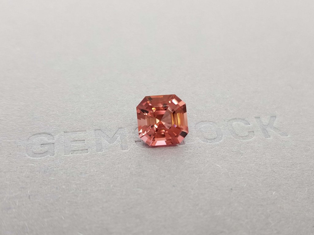 Orange-pink octagon cut tourmaline 3.88 ct Image №2