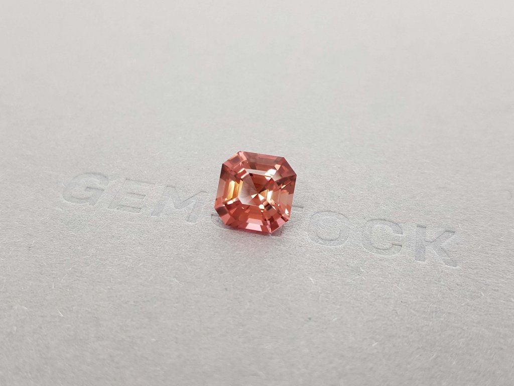 Orange-pink octagon cut tourmaline 3.88 ct Image №3