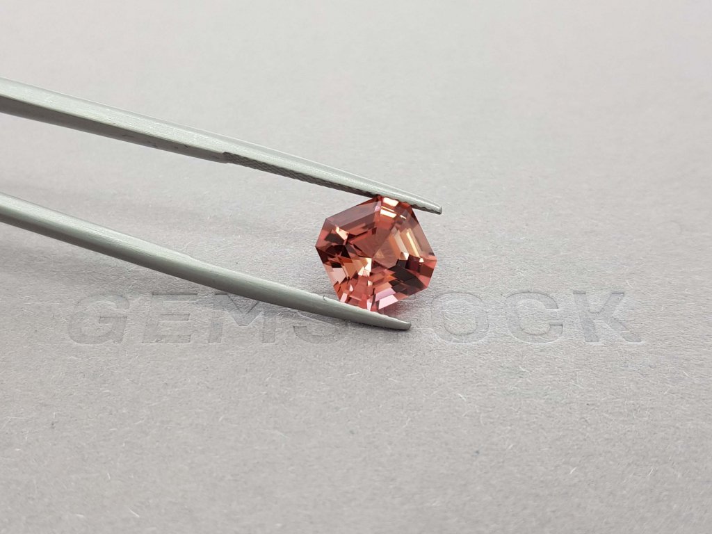 Orange-pink octagon cut tourmaline 3.88 ct Image №5