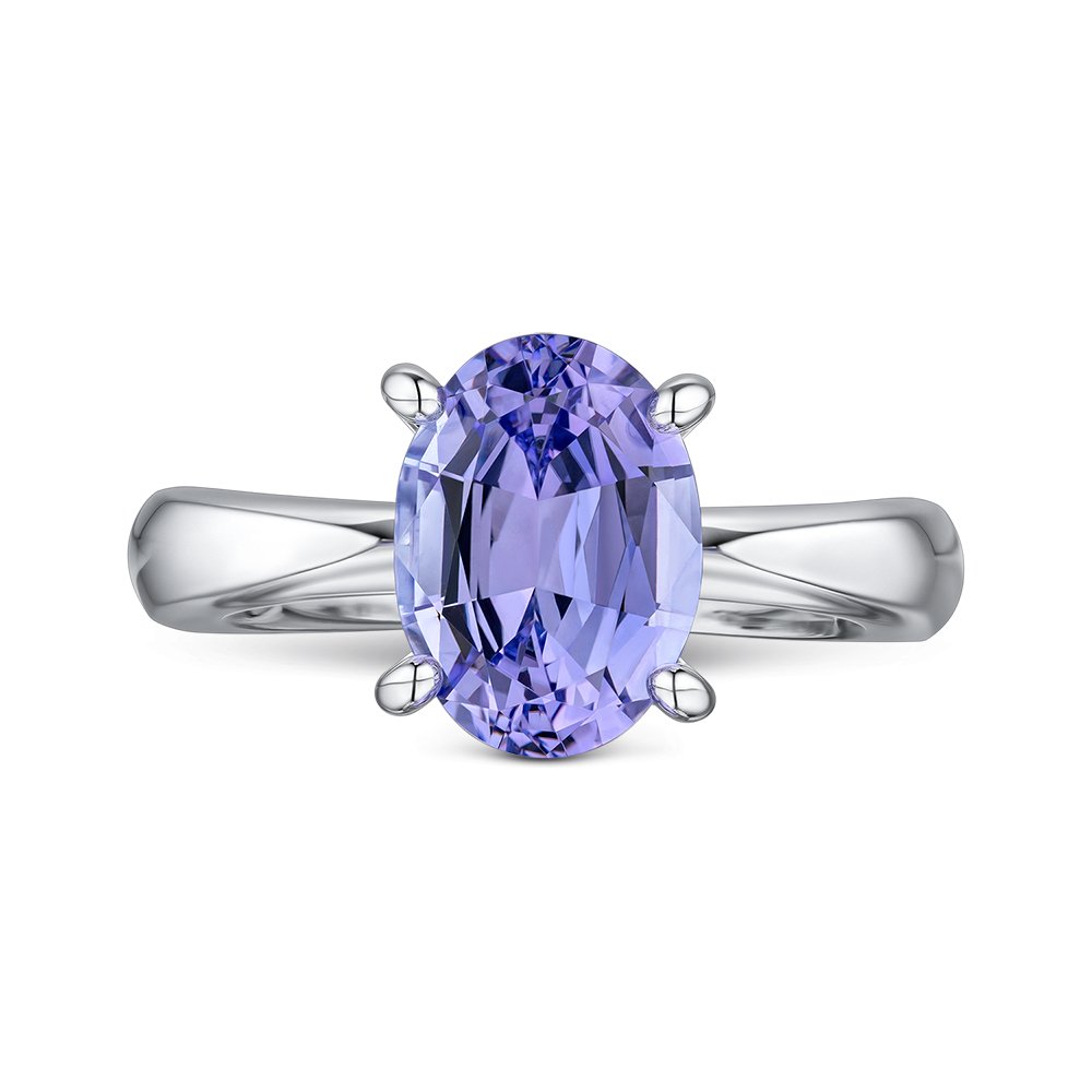 Ring with lavender tanzanite in 18K white gold Image №2