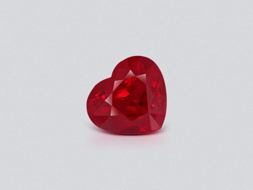 Burmese Pigeon's Blood ruby in heart shape 3.01 carats, GRS Image №1