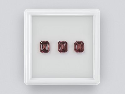 Octagon cut rubellite set 2.60, Africa photo