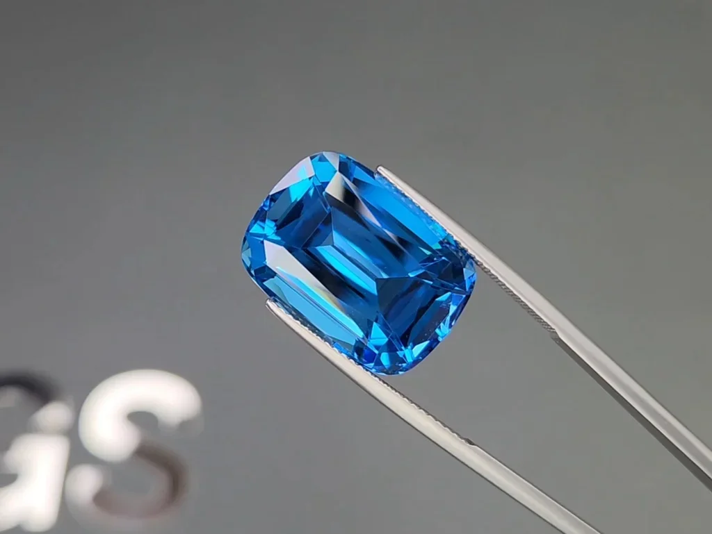 Conjunto de topacio azul brillante (azul suizo) talla cojín 43,40 quilates, Brasil  Image №3