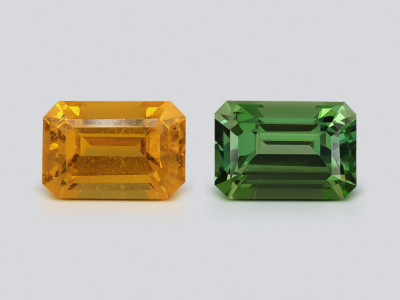 Kontrastpaar aus turmalin und spessartin  achteckschliff 1,79 karats, Afrika photo