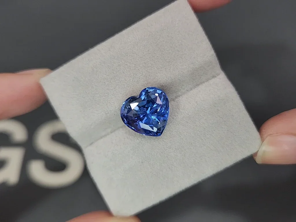 Saphir bleu bleuet non chauffé, taille cœur 8,04 carats, Sri Lanka Image №4