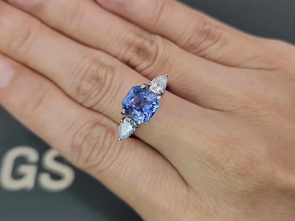 Zafiro azul de talla radiante sin calentar de 3,54 quilates, Sri Lanka Image №5