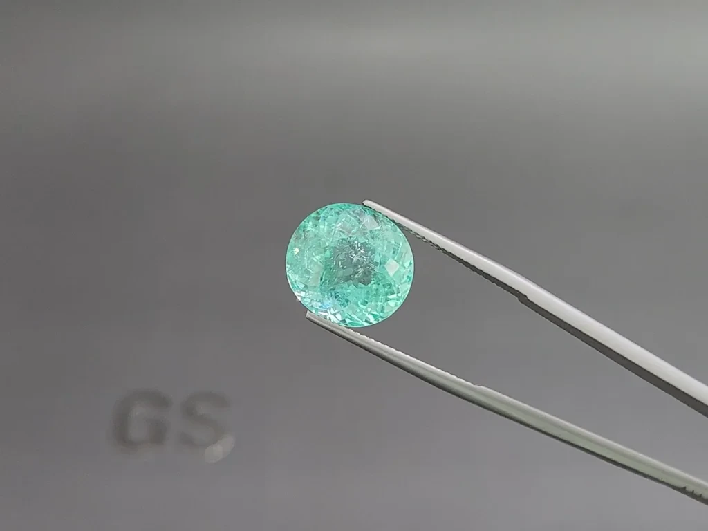 Diamant Paraiba vert néon, taille ovale, 12,89 carats, Mozambique Image №3