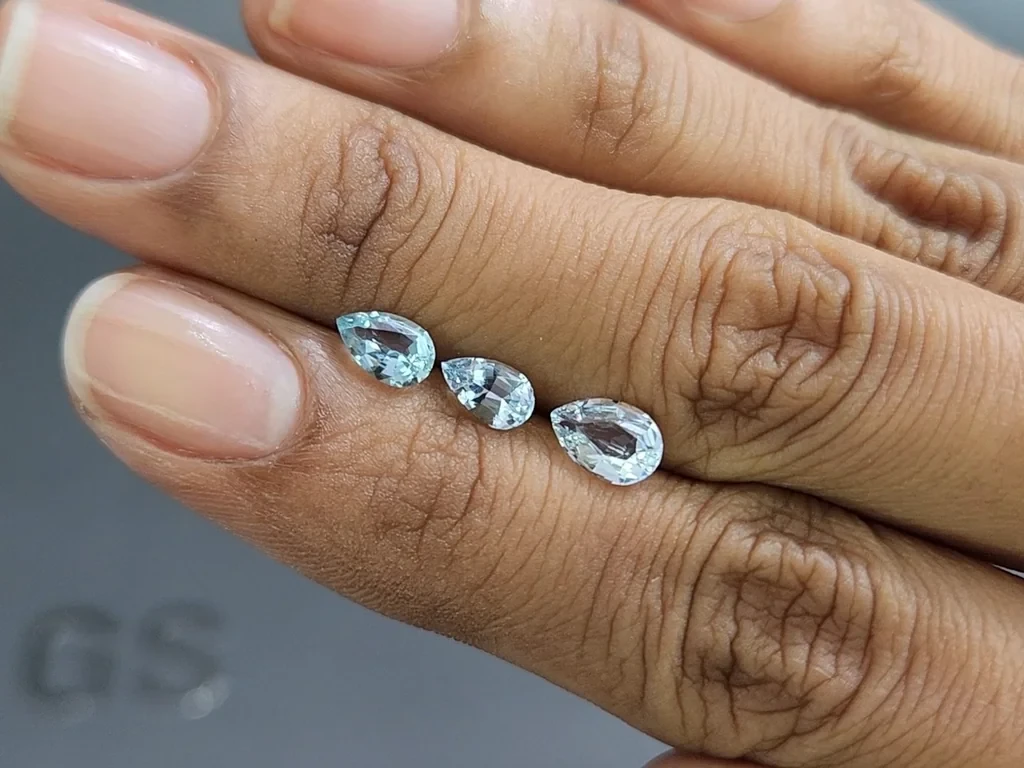 Set of aquamarines pear cut 1.62 carats, Madagascar Image №2