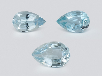 Set of aquamarines pear cut 1.62 carats, Madagascar photo
