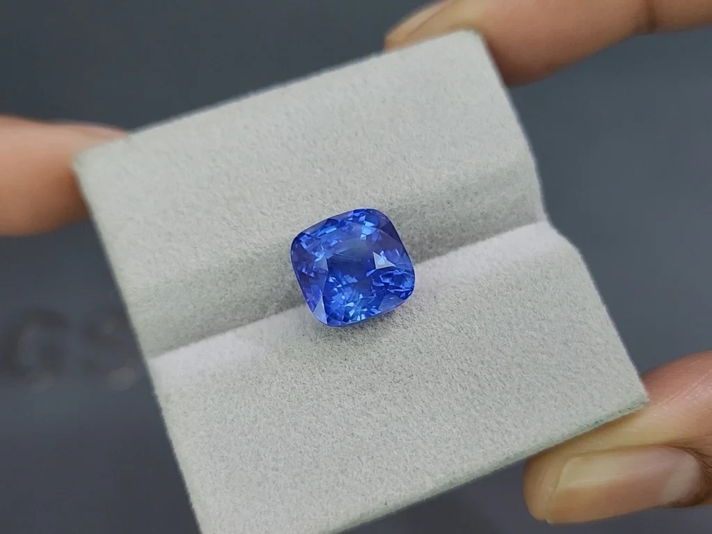 Saphir bleuet non chauffé, taille coussin 8,14 carats, Sri Lanka Image №4