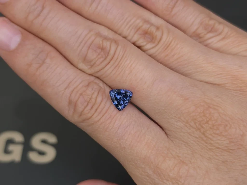 Blue spinel trillion cut 1.51 carats, Tanzania Image №2