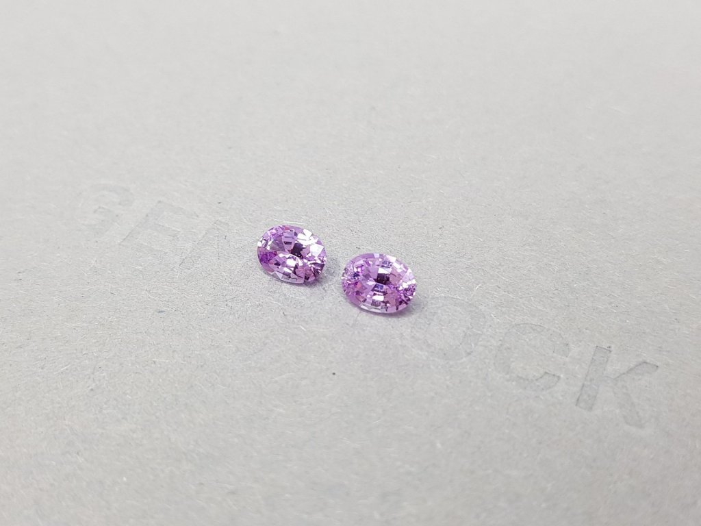 Pair of unheated oval cut pink sapphires 1.29 ct Image №3