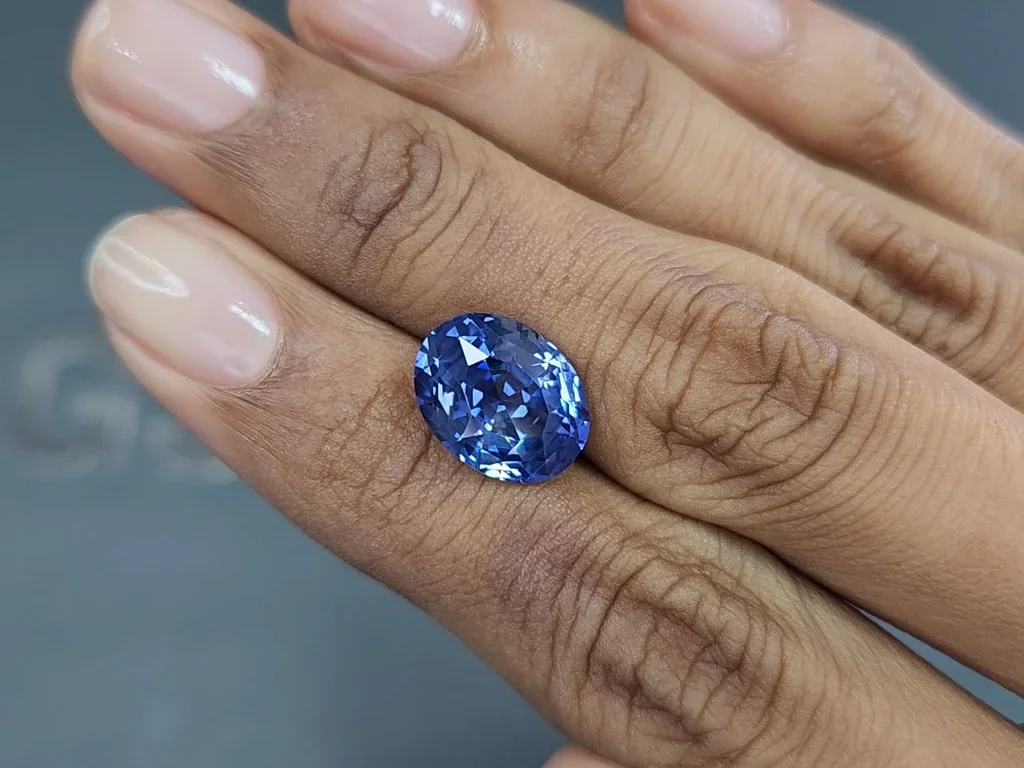 Saphir bleu taille ovale de 6,79 carats, Sri Lanka Image №2