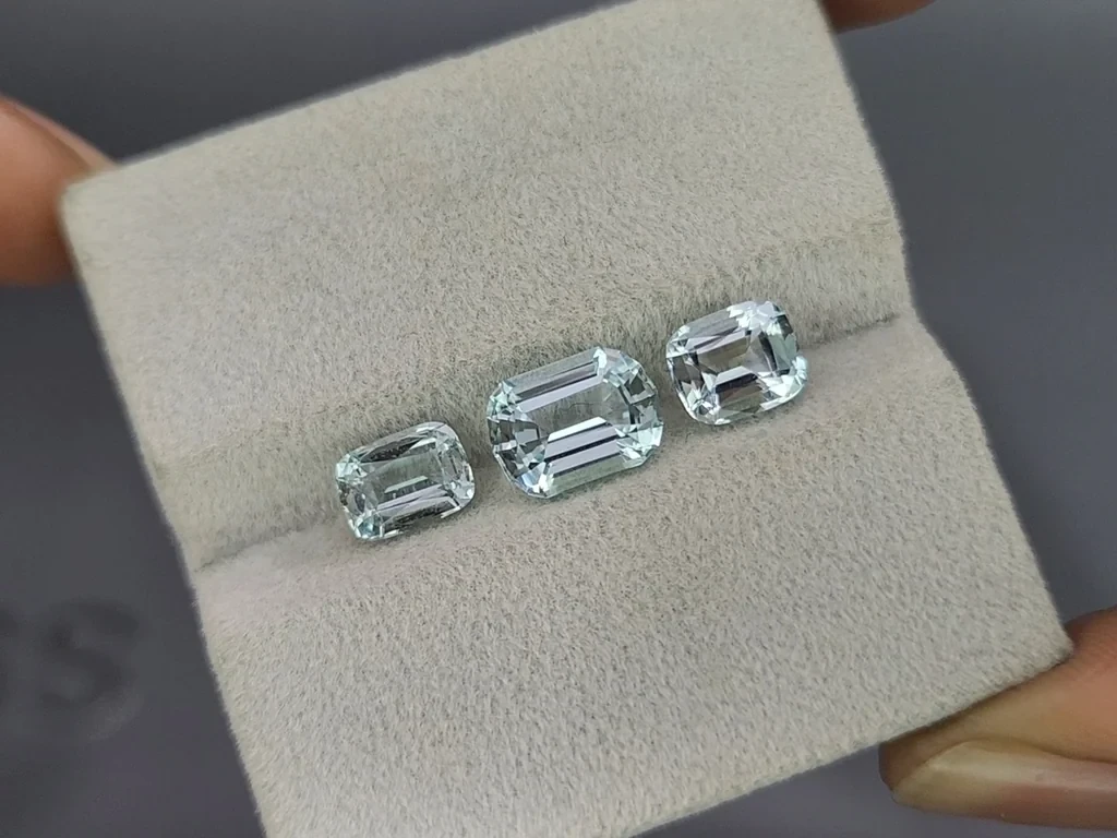 Set of aquamarines cushion cut 3.62 carats, Madagascar Image №5