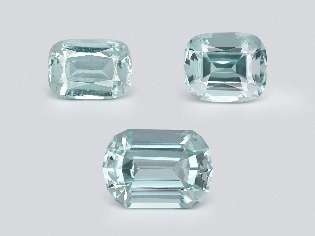 Set of aquamarines cushion cut 3.62 carats, Madagascar Image №1