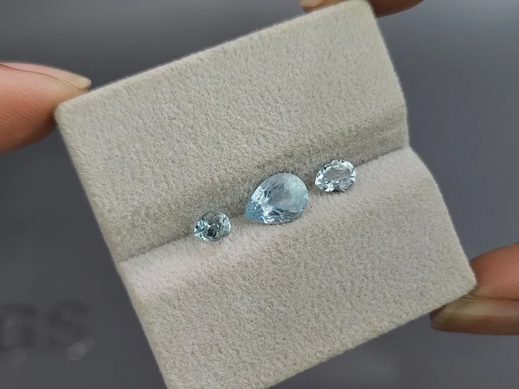 Ensemble aigues-marines taille poire, 1,58 carat, Madagascar Image №4