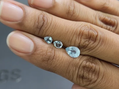 Ensemble aigues-marines taille poire, 1,58 carat, Madagascar photo
