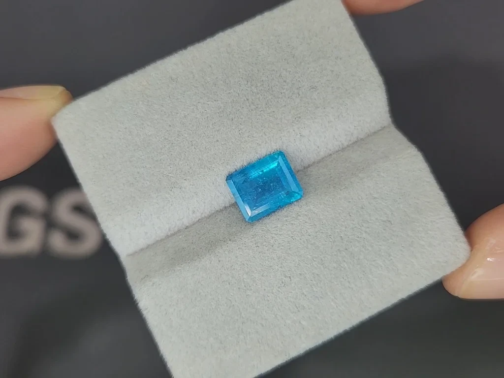 Unheated tourmaline Paraiba octagon cut 1.74 carats, Brazil  Image №5