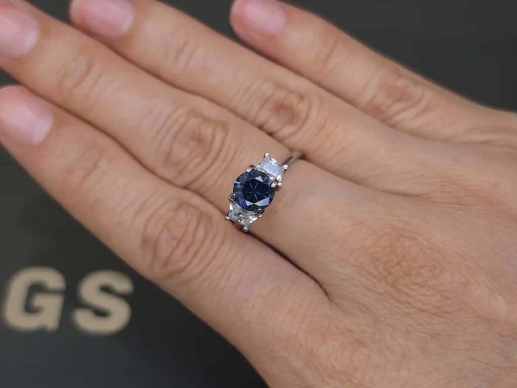 Spinelle bleu, taille ronde 1,25 carat, Tanzanie Image №5