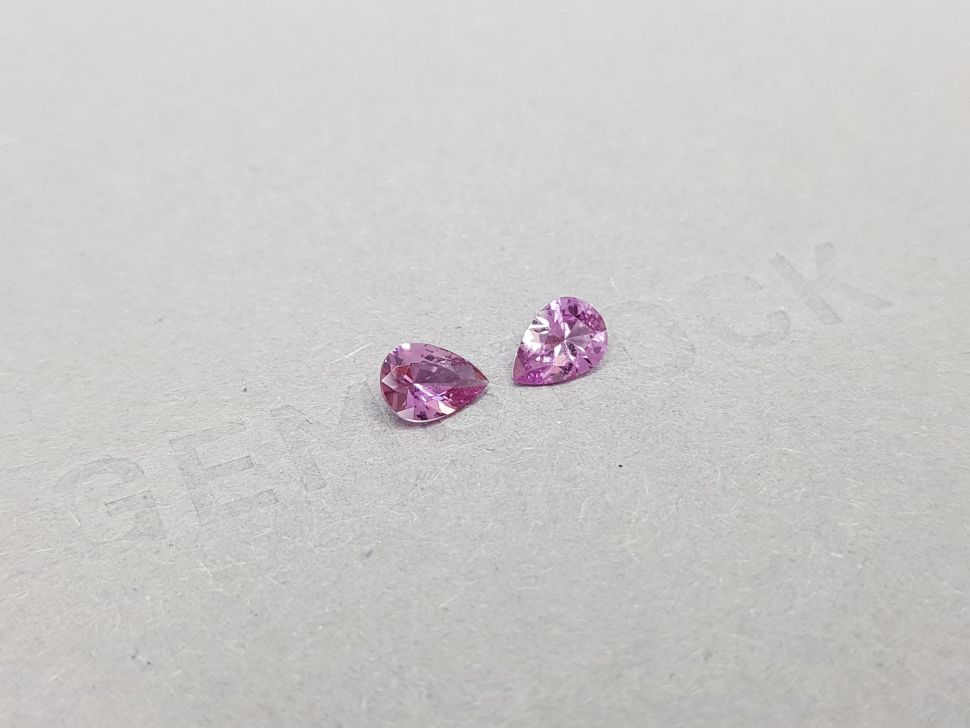 Pair of purple unheated sapphires 1.06 ct, Madagascar Image №2