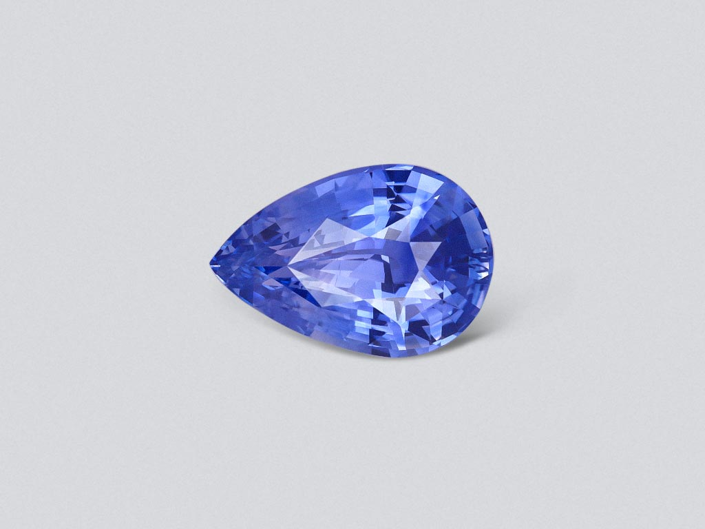 Cornflower blue sapphire 3.06 carats in pear cut, Sri Lanka Image №1