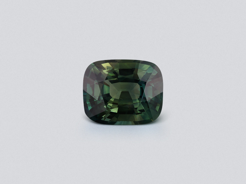 Sapphire Teal cushion cut  8.04 carats, Madagascar Image №1